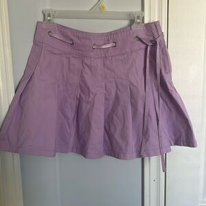 Lavender Mini Skirt with Ribbon Belt, Size Large